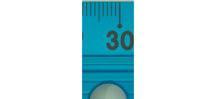 Règle de sécurité 30 cm alu bleu